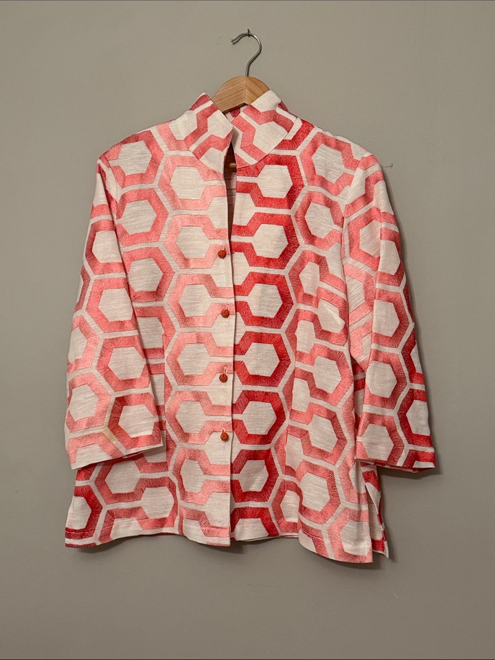 Connie Roberson 100% Linen Portrait Collar Jacket | Size Large